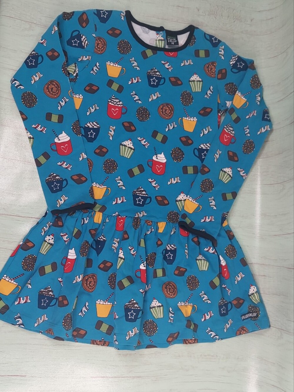 VILLERVALLA ORGANIC COTTON DRESS HOT CHOC & SWEETS DRESS Size 140 (US 10yr)